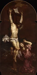 Maria Magdalena aan de voet van het kruis